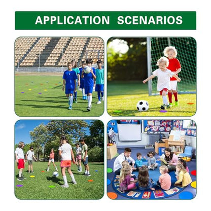 Spot Markers 4 Inch 9 Inch Non Slip Rubber Floor Markers Flat Field Cones Poly Dots for Soccer Basketball Sports Speed Agility Training and Drills