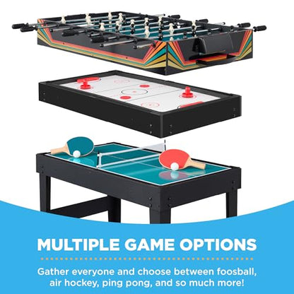 Best Choice Products 2x4ft Combo Game Table Set for Home, Game Room, Friends & Family w/Hockey, Foosball, Pool, Shuffleboard, Ping Pong, Chess, Checkers, Bowling, and Backgammon - color: Arcade