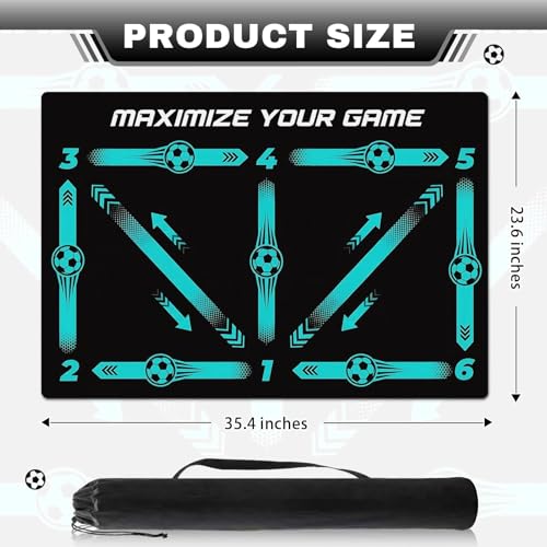 Britimes Soccer Training Mat Football Footstep Training Mat 35 * 24 in - color: Blue-green Soccer