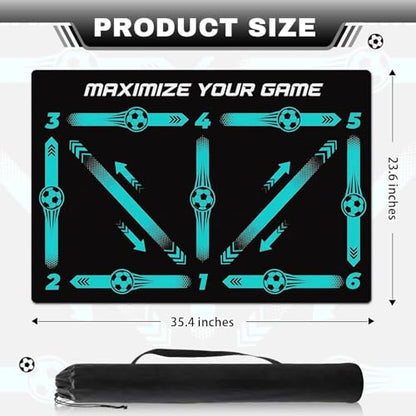 Britimes Soccer Training Mat Football Footstep Training Mat 35 * 24 in - color: Blue-green Soccer
