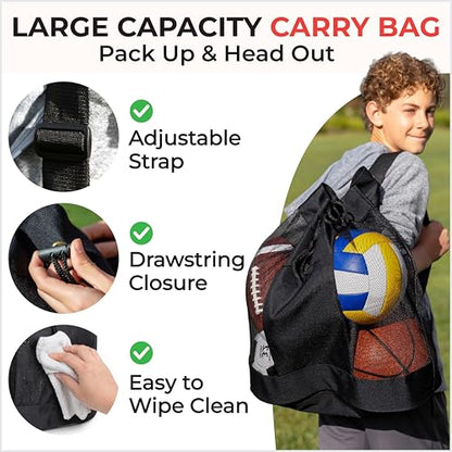 5 Pcs Sport Balls Set Official Size Athletic Balls Include Soccer, Football, Basketball, Volleyball, Playground Ball, Kickball Set, Ball Pump for Indoor Outdoor Game Youth Adult