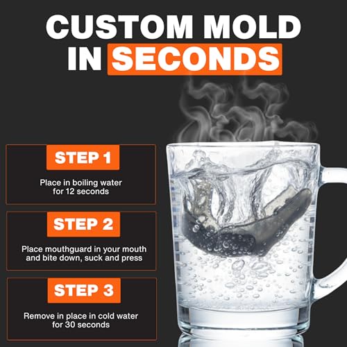 Shock Doctor Mouth Guard, Custom Fit Football Mouth Guard, Moldable Mouth Guard Boxing, Lacrosse, Hockey, MMA, Football & More, Mouthpiece, Mouthguard Sports, Adult & Youth - size: Youth - STRAPLESS
