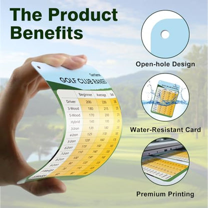 Golf Club Distance Card, 2 Pack Waterproof Golf Yardage Card, Range Chart, Quick Reference Guide with Clip, Golf Accessories for Men and Women Golfers - color: 2PCS Yellow-Gentlemen
