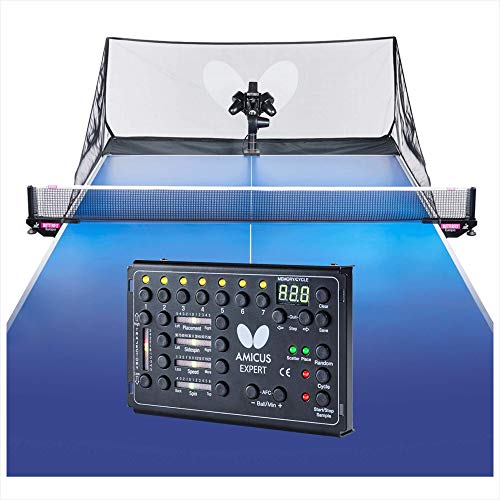 Butterfly Amicus Expert Table Tennis Robot | Fantastic Ball Launcher-Thrower-Shooter for Your Ping Pong Table | Free Carry Bag, Remote, Tech Support, & 120 Balls | Practice Ping Pong Anytime - style: New