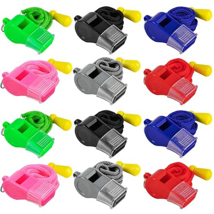 12 Packs Sports Whistles with Lanyard, for Coaches, Referees and Officials - color: Sky Blue