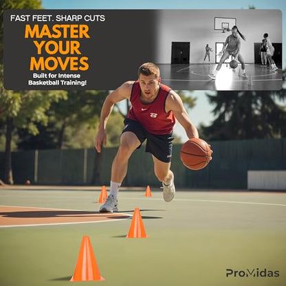 7 Inch (12/30 PCs) Soccer Cones for Training Kids with Mesh Bag - Small Traffic Cones for Sports Training - Flexible Conos for Soccer Practice, Basketball & Football Drills Equipment - style: Orange - 12 Pack
