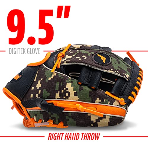 Franklin Sports Kids Baseball Gloves - RTP Youth Teeball Glove + Ball Set - Boys + Girls Teeball Mitt - 9.5" - color: Orange