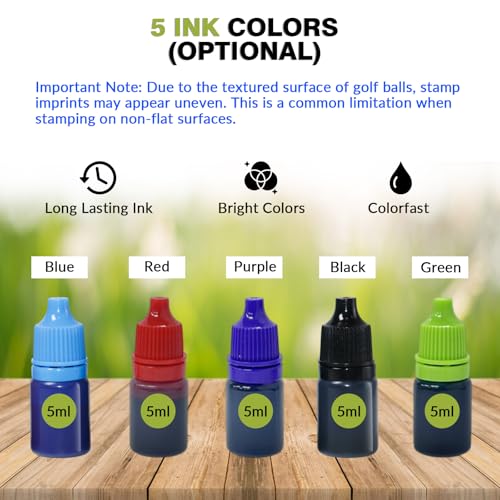 Custom Golf Ball Stamp - Personalized Large Self-Inking Marker for Golf Balls | Quick-Dry Waterproof Logo Stamp | Reusable Custom Golf Gift for Golfers
