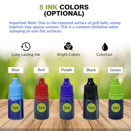 Custom Golf Ball Stamp - Personalized Large Self-Inking Marker for Golf Balls | Quick-Dry Waterproof Logo Stamp | Reusable Custom Golf Gift for Golfers