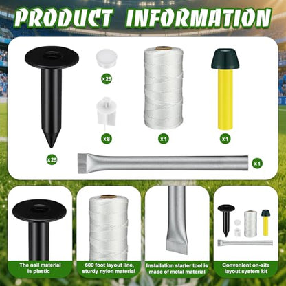 1 Set Soccer Field Marking Kit Athletic Field Layout Systems Kits for Football, Baseball, Soccer & Other Sports Supplies, Perfect for Striping Straight Lines
