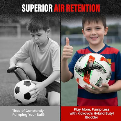 Professional Soccer Ball Size 4 & 5 – Seamless Training & Match Ball for Youth, Kids & Adults, Waterproof Synthetic PU Leather, Superior Air Retention - size: NOVA (Size 4)