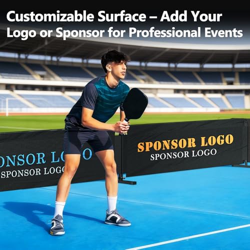 Pickleball Court Dividers, 3 Extra-Large Ball Barrier Panels-10×2.5 ft Each, Portable Pickleball Baffle Barrier to Block Stray Balls, Pickleball Field Fence