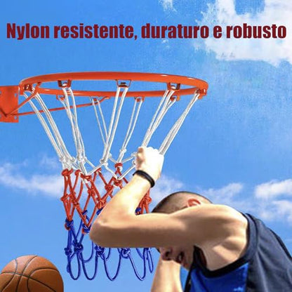 Basketball Net Replacement, Basketball Hoop Net, Basketball Net Outdoor Heavy Duty, Basketball Replacement Nets for Indoor Outdoor, All Weather Anti Whip, 12 Loops Standard Size