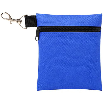 Golf Tee Pouch, 5.62 X 6.87 Inch Professional Zipper Golf Tee/Ball Pouch Bag with Metal Lobster Claw Clip - color: Royal Blue