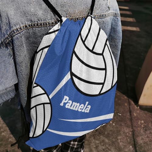 Volleyball Player Number Team Name Ocean Personalized Drawstring Backpack Sports Gym Bag Christmas Gift Party Goodie String Cinch Bag for Women Men - color: Option 55