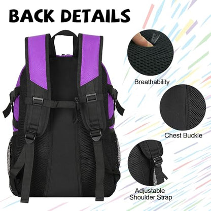 Goloni Basketball Backpack Bag,35L Basketball Bag with with Separate Ball & Shoe Compartments,Large Sports Bag for Basketball - color: purple