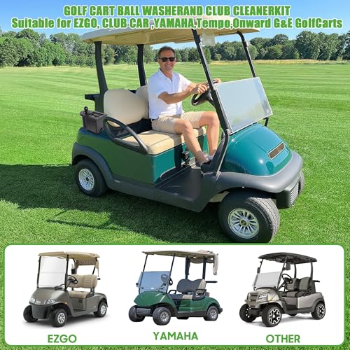10L0L Golf Cart Ball Washer and Club Cleaner Kit, Detachable Golf Club Head and Ball Washer Golf Cleaner for EZGO Club Car Yamaha