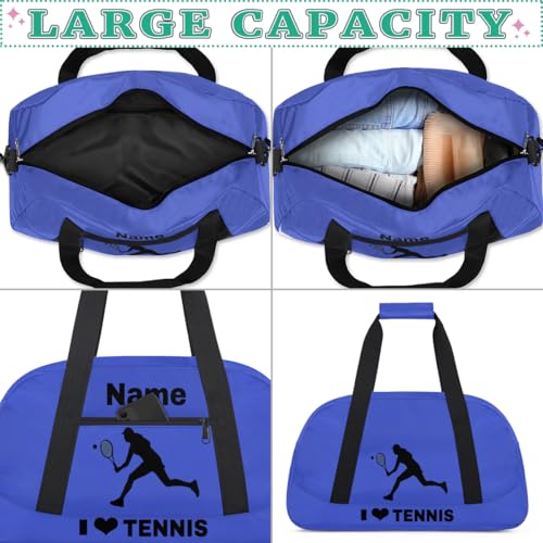 Custom Sport Duffel Bag Tennis Personalized Name Sports Bag Overnight Weekender Bag Waterproof Travel Sport Gym Bags, Blue - color: Blue, style: Tennis