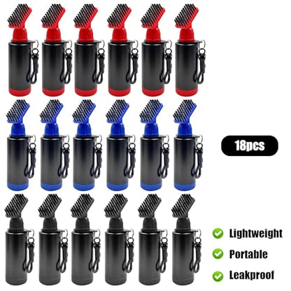 18 Pack Golf Club Brush Groove Cleaner with Water Cleaning Brush Tool with Retainer Clip and Squeeze Water Bottle Holds 4 Oz Water Groove Cleaner Golf Gift/Accessories for Men