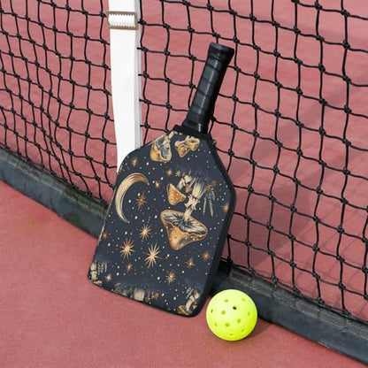 Pickleball Paddle Cover with Pockets and Handle Strap, Racket Sleeve and Ball Holder Organizer, 1 Pcs - color: white