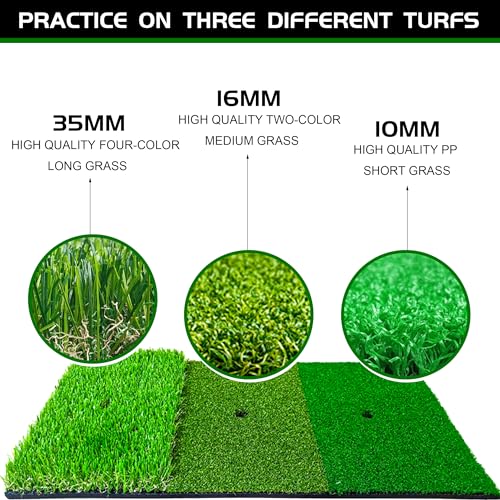 Golf Putting Mat Indoor Practice with Hitting Net 6 Balls for Dad Father Day Christmas Home Backyard Training