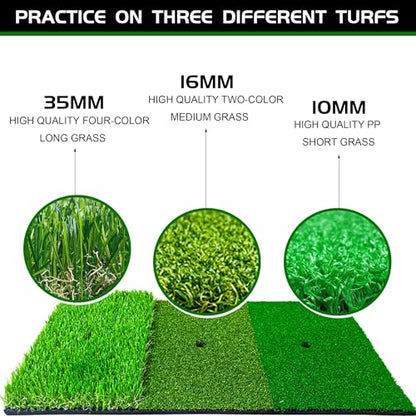 Golf Putting Mat Indoor Practice with Hitting Net 6 Balls for Dad Father Day Christmas Home Backyard Training