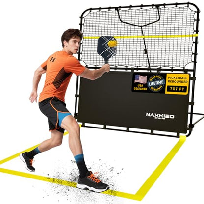 7x7 FT Pickleball Rebound Net, Pickleball Net for Dinks Volleys Hits Training, Freely Adjustable Angle Various Ball Practice Rebounder for Outdoor Indoor