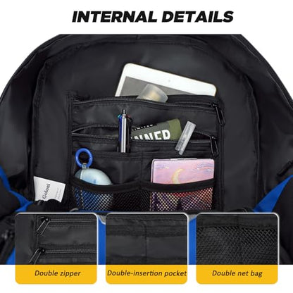 Goloni Soccer Bag, Basketball Bag with Ball Compartment & Shoe Compartment,Large Soccer Backpack for Basketball,Gym，Football - color: Blue