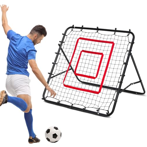 3.5 x 3.5 ft Soccer Rebounder Rebound Net, Football Training Gifts, Rebound Speed Training for Control, Passing Practice, Baseball/Volleyball Rebounder Gifts Aids & Equipment
