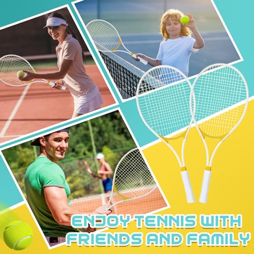Liliful 4 Pcs Tennis Rackets for Adults Recreational 4 Players 27 Inch Tennis Racquets Lightweight Tennis Rackets Bulk for Women Men Tennis Training and Beginners with Overgrips and Carry Bag