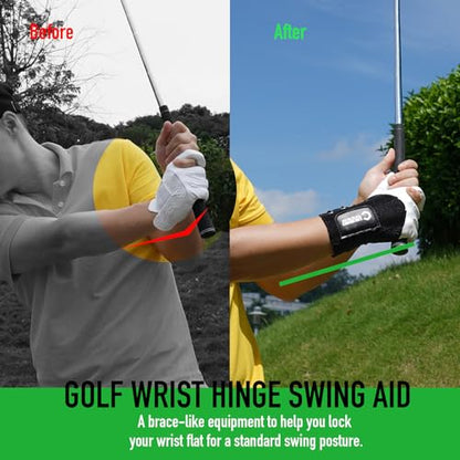 GAIARENA Golf Training Aid Wrist Hinge Trainer Brace, Effective Golf Swing Training Aids, Correct Wrist Angle Swing Posture & Develop Muscle Memory for Beginner【Patent Pending】