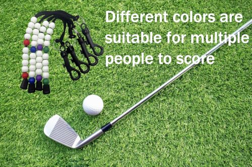 Golf Stroke Counter, 4 Pack Golf Beads Score Counter with Clip for Referee Caddy Golfer