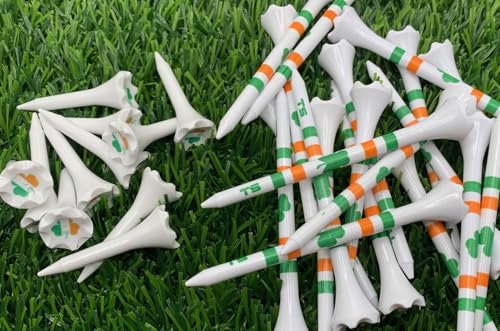Premium Golf Tees Plastic Combo Length Pack of 50 includes (40 Count) Plastic Golf Tees + (10 Count) 1½ Plastic Short Tees for Irons, Hybrids, Par Threes