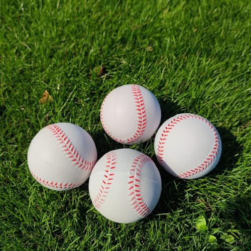 12 Pack Foam Baseballs Softballs Foam Training Ball for Kids Beginners, 9 inch Practice Baseballs Tballs, Safe Throwing, Catching and Batting Practice - color: White