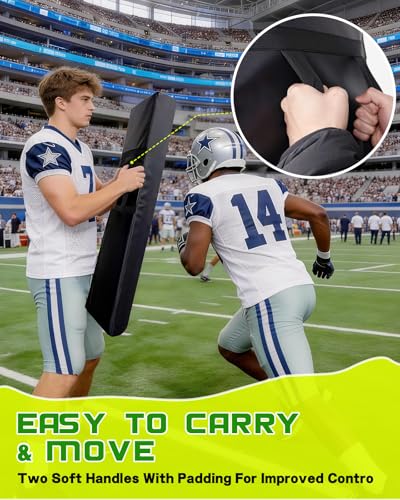 Wibeelee 2 PCS Football Step Over Dummy PU Football Tackling Dummy Waterproof Football Training Equipment with Handle & Inner Lining for Youth Footwork Sports Training
