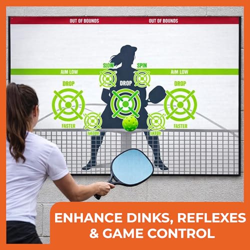 Pickleball Dink Pad Practice Board Poster Rebounder Training Aid - Improve Your Pickle-Ball Game Dinks & Reflexes - Transform Any Wall Into A Pickle Ball Court and Net Indoor or Outdoors by Modfamily - size: L 3'x4' (1 Person)