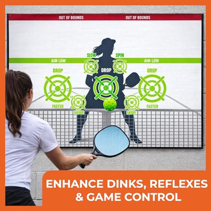 Pickleball Dink Pad Practice Board Poster Rebounder Training Aid - Improve Your Pickle-Ball Game Dinks & Reflexes - Transform Any Wall Into A Pickle Ball Court and Net Indoor or Outdoors by Modfamily