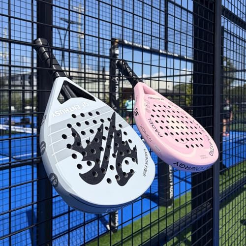 Padel Racket, Carbon Fiber Surface Padel Racquet, Lightweight, Ideal for Training/Matches - color: Pink