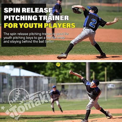 Tomaki Baseball Throwing Trainer, Baseball Pitching Trainer Throwing Spin Trainers, Softball Spinner for Pitchers Baseball Speed Ball Baseball Training Equipment-4 Packs