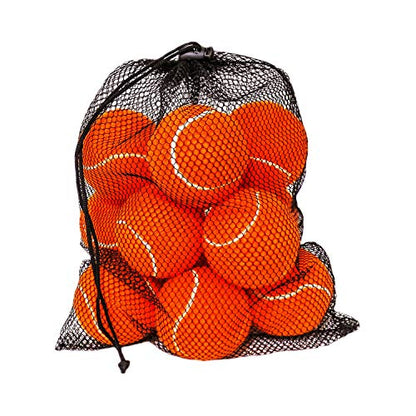 URBEST Tennis Ball 12 Packs Training Tennis Balls Practice Balls for Novice Player, Pet Dog Playing Balls with Mesh Carry Bag - color: Orange
