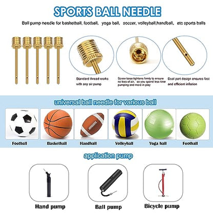 14PCS Bicycle Valve Adapter DV SV AV Converter,Presta Schrader Valve Adapter, Ball Pump Needle, Inflation Needle, Tire Valve Caps,Air Pump Needle Set for All Bike,Sports Ball,Pump,Inflatable Equipment