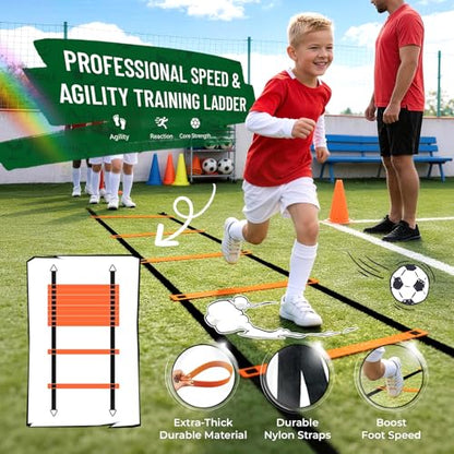 Kids Soccer Goal Set for Backyard – 4x3FT Portable Soccer Nets (Set of 2) with Ball, Scoreboard, Agility Ladder, Cones & Target Nets – Indoor Outdoor Soccer Training Equipment for Kids, Boys & Girls