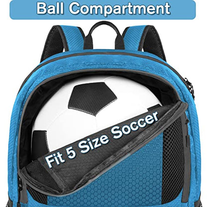 YOREPEK Soccer Backpack,Soccer Bag with Ball Holder, Water resistant Sport Equipment Bags Fit Basketball Volleyball Football - color: Blue