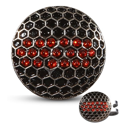 Golf Ball Marker Fits on Hat Clip - Premium Quality Metal Ball Marker with Red & Black Crystal Golf Ball Markers for Hat Divot Tool - Unique Golf Gift Accessory - Value Gift Set for Golfers