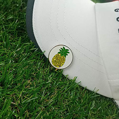 Golf Ball Markers with Hat Clips Value Sets for Men Women Golfer, Removable Attaches Easily to Golf Cap Premium Gifts - color: pinapple flamingo