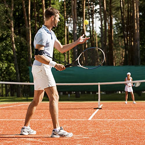 Tennis Swing Wrist Training Aid, Tennis Shot Angle Corrector, Tennis Swing Correct Exerciser, Tennis Arm Strap Training Wrist Band Tennis Training Aid Black