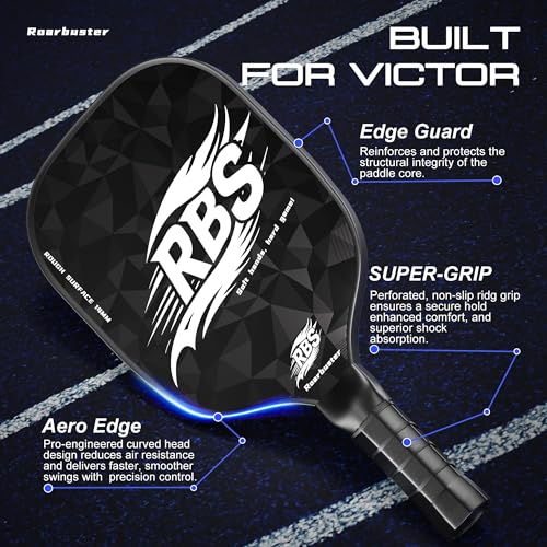 Pickleball Paddles Set of 2 or Single Option-Fiberglass or Carbon Fiber Face – Durable Solo Paddle or Complete Set with Balls & Carry Bag – Improved Spin & Precision - color: Black-Carbon Fiber Set