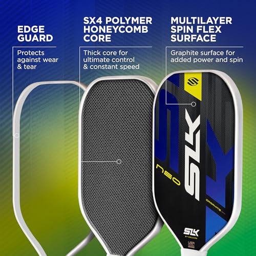 Selkirk Sport SLK Pickleball Paddles Set of 2 | Designed in The USA | Choose The SLK Neo Graphite, SLK Neo Fiberglass Pickleball Set or SLK Atlas Pickleball Bundle - color: Green & Purple | Neo Graphite