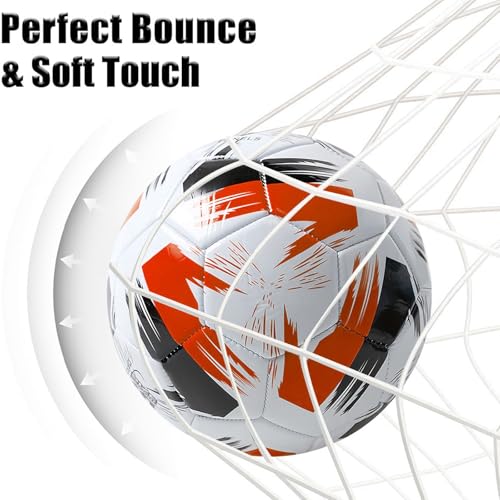 Soccer Ball Size 3 4 5 Boys Girls Youth Adults Practice Training Gift Pump Needle Football Kicking Soft Leather Anti Explosion Coach Family Fun Backyard Playground