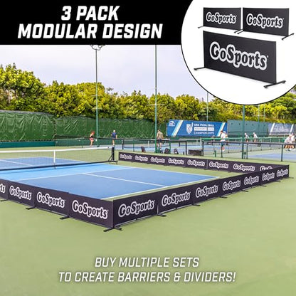 GoSports Pickleball Ball Barrier 3 Pack - Choose Brandable or Pre-Branded - Court Dividers for Pickleball Courts - style: GoSports